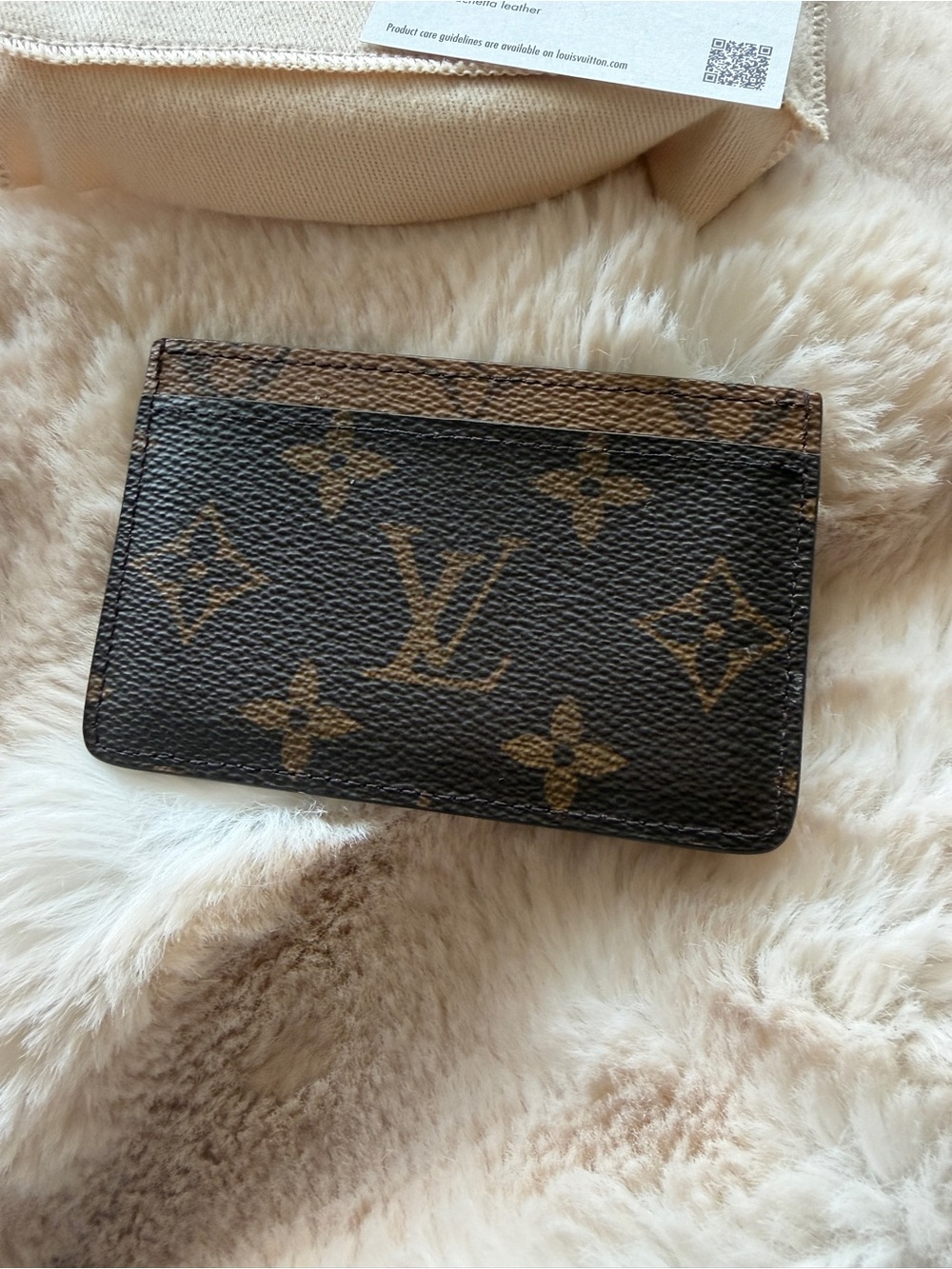 Louis Vuitton Monogram Slim Card Case in Brown and Tan - Picture 2 of 6